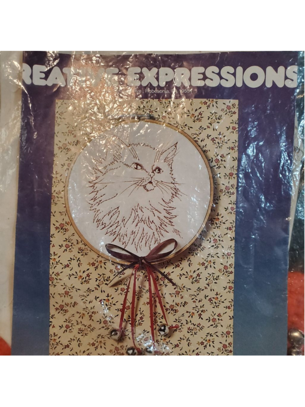 Creative Expressions Cat Embroidery Kit White Brown